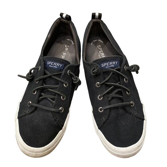 Sperry Women's Crest Vibe Washed Sneakers Black Size 8 - Picture 2 of 8